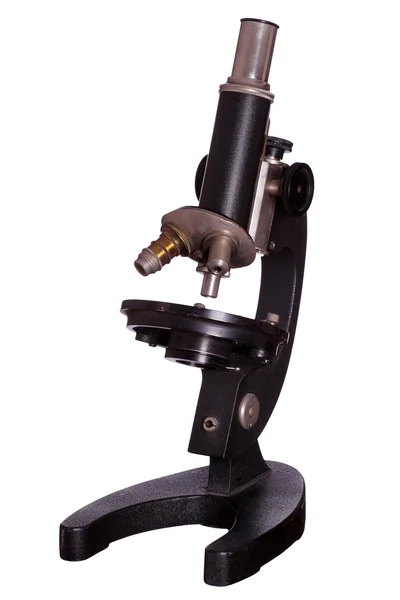Gammal svart mikroskopet — Stockfoto
