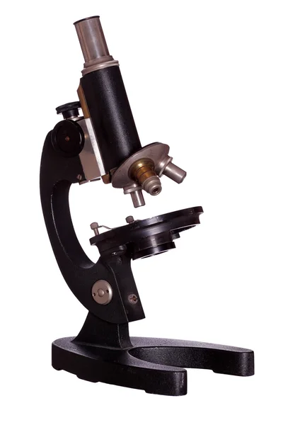 Very old black microscope — Stock Photo, Image