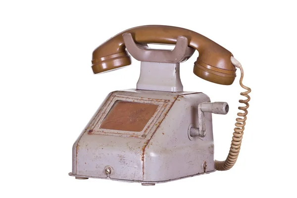 Gamla telefon med vev — Stockfoto