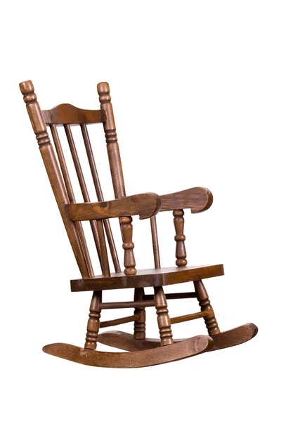 Старое деревянное кресло-качалка — стоковое фото