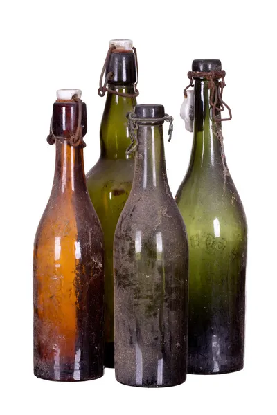 Molto vecchia bottiglia polverosa — Foto Stock