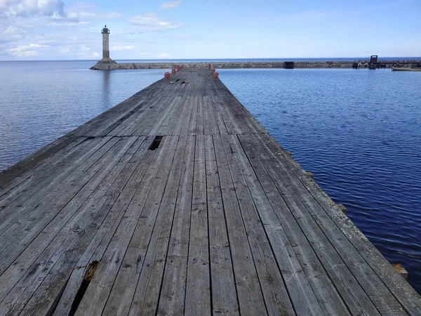 Faro Vuohensalo Lago Ladoga — Foto de Stock