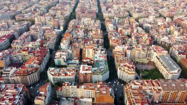 Vista aérea de Barcelona Distritos, Espanha, UHD, 4K — Vídeo de Stock