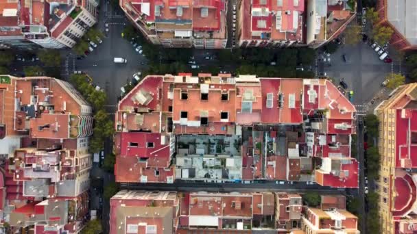 Vista aérea de los distritos de Barcelona, España, UHD, 4K — Vídeos de Stock