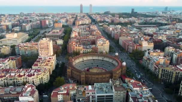 西班牙巴塞罗那地区的空中景观，UHD, 4K — 图库视频影像