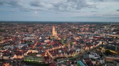 Gent, Doğu Flanders bölgesi, Belçika 'nın Flaman bölgesi. Akşamları tarihi şehir merkezinde..