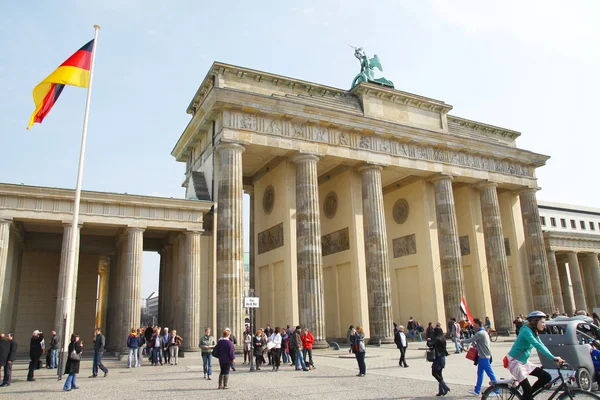 Brandenburger tor (Braniborské brány) v Berlíně, Německo. — Stock fotografie