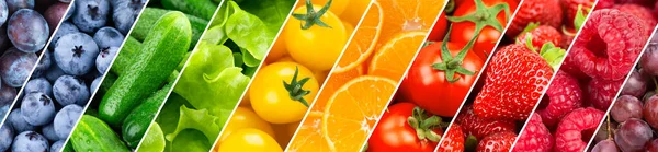 果物と野菜 新鮮な色の食品の背景 — ストック写真