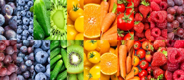 Hintergrund Von Obst Gemüse Und Beeren Frische Reife Nahrungsmittel Textur — Stockfoto