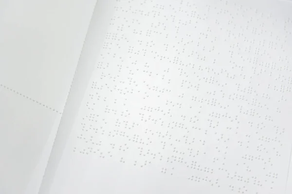 Fragmento Texto Louis Braille Impreso Una Hoja Papel Estándar Utilizando — Foto de Stock