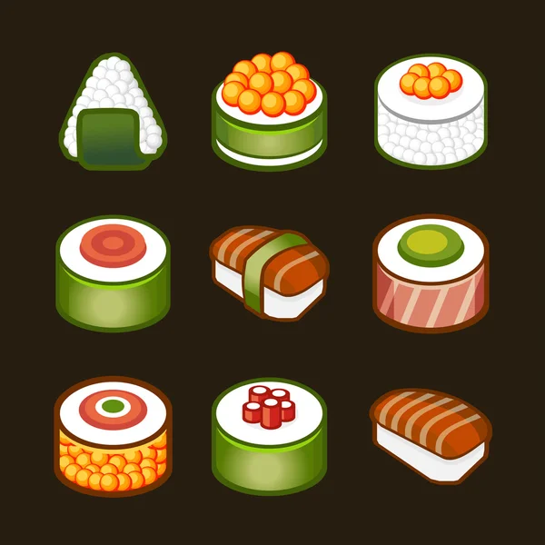 Sushi-Set - japanische Küche — Stockvektor