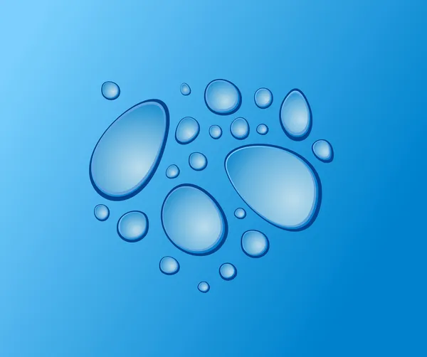 Gouttes bleues sur le verre — Image vectorielle