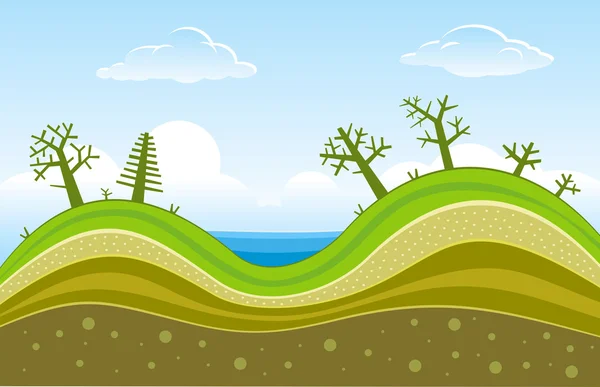 Green hills — Stock Vector