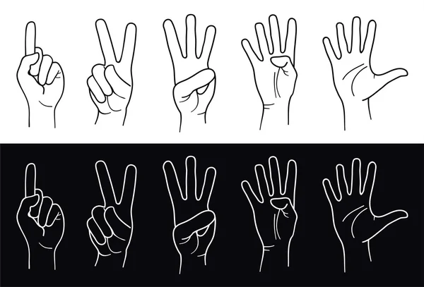 Mains et doigts — Image vectorielle