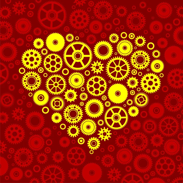Engrenages coeur — Image vectorielle