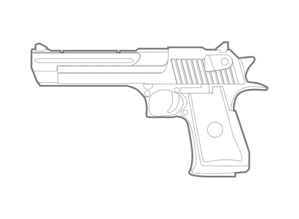 Silhouette pistolet — Image vectorielle