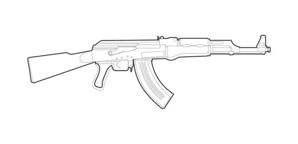 Sziluettjét AK 47-es — Stock Vector