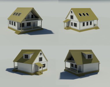 Beyaz işlenen genel izole evi