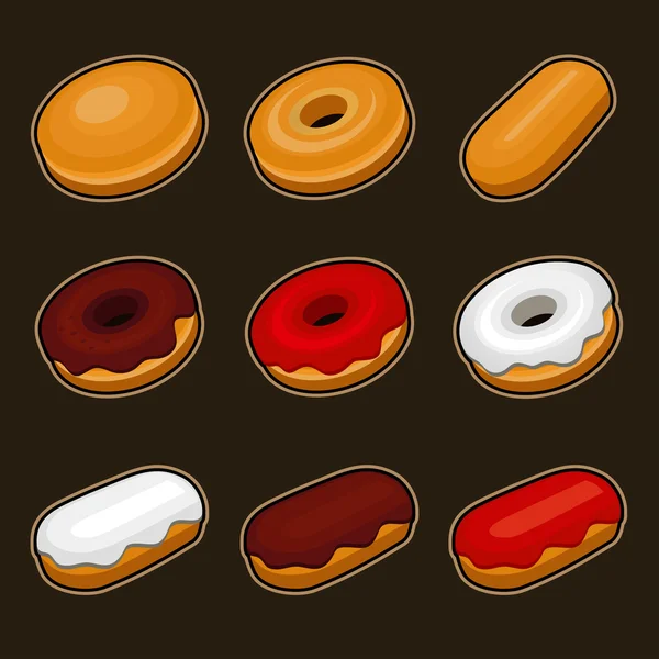 Donuts colorés — Image vectorielle