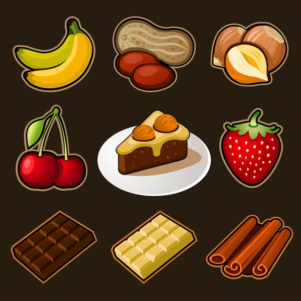 Chocolate icons set — Stock Vector