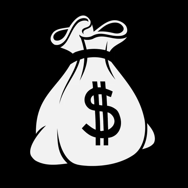 Icône argent avec sac, vecteur. — Image vectorielle
