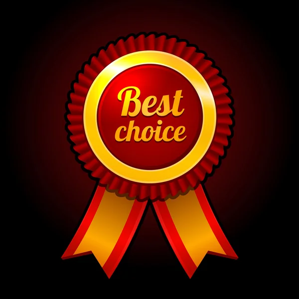 Award etikett bästa valet med band vektor — Stock vektor