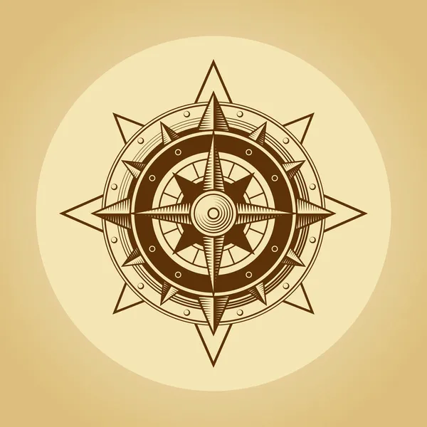 Wind rose in old retro style. Vector. Royalty Free Stock Illustrations