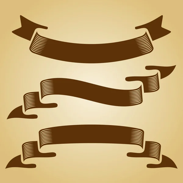 Set of vector retro ribbons — Stock Vector