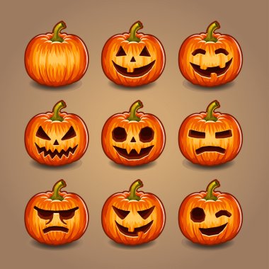Halloween pumpkins ayarlayın. vektör.