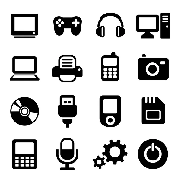 Set di icone gadget multimediali — Vettoriale Stock