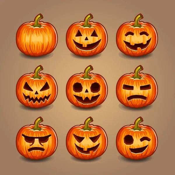 Halloween pumpkins ayarlayın. vektör.