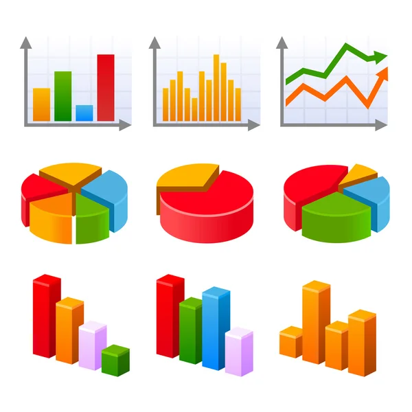 Infographic s barevnými grafy a diagram — Stockový vektor