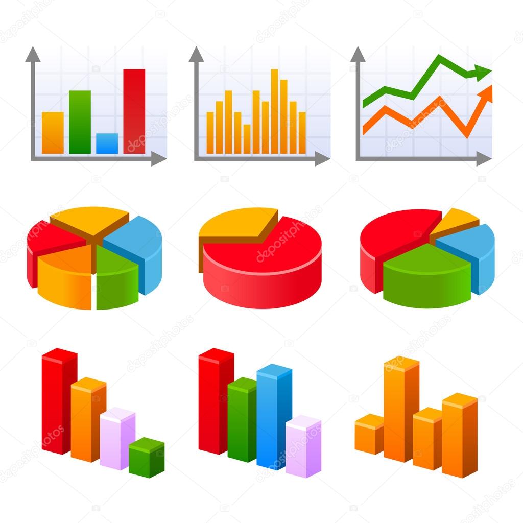 Infographic set with colorful charts and diagram