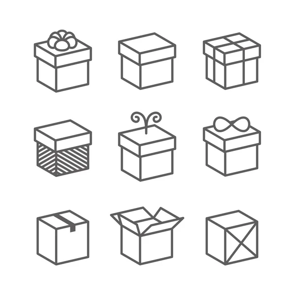 선물 상자 아이콘, 휴일 선물 벡터 — 스톡 벡터