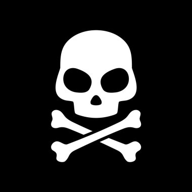 siyah arka plan üzerinde vektör kafatası