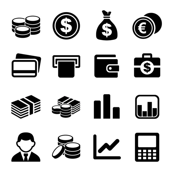 Geld pictogram ingesteld — Stockvector