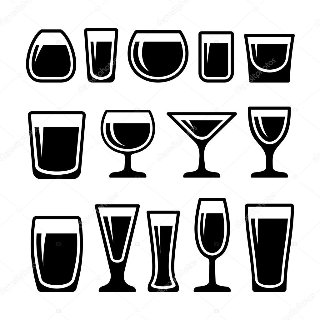 Set of drink glasses icons