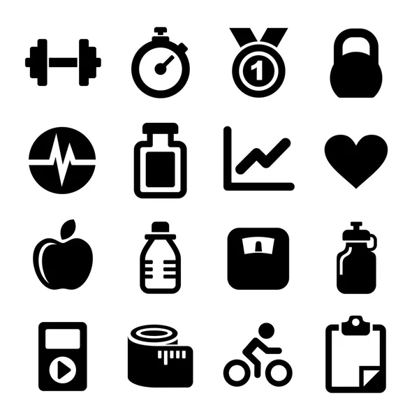 Conjunto de iconos Fitness — Archivo Imágenes Vectoriales