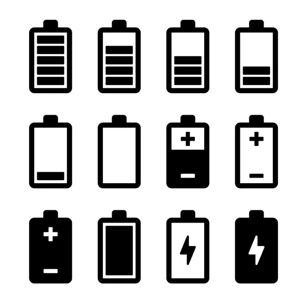 Conjunto de ícones de bateria —  Vetores de Stock