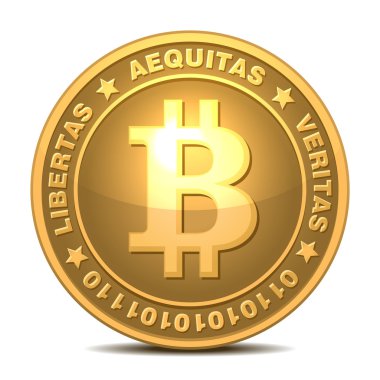 bitcoins üzerinde beyaz izole