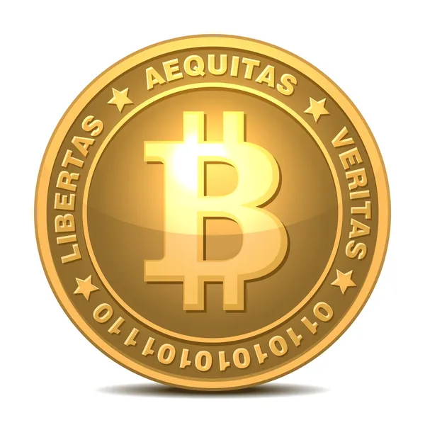 Bitcoins ізольовані на білому — стоковий вектор