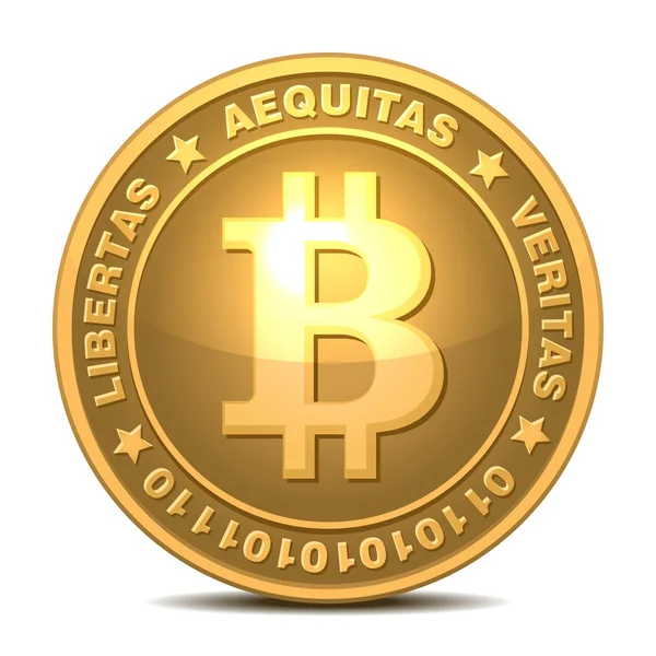 Bitcoins aislados en blanco — Vector de stock