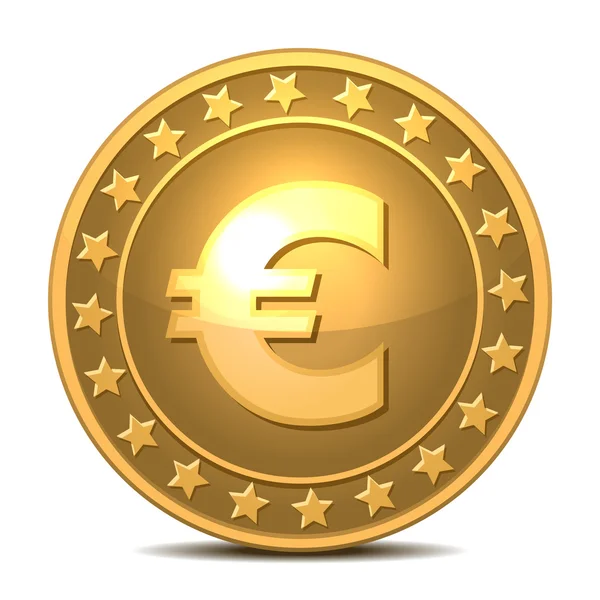 Moneda de oro con signo de euro . — Vector de stock