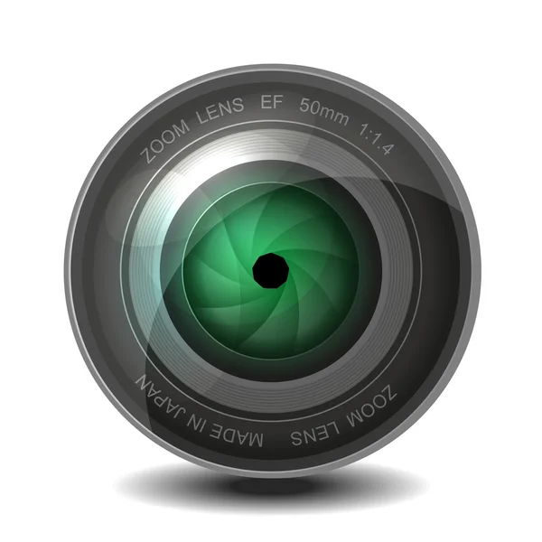 Obiettivo fotografico della fotocamera con otturatore . — Vettoriale Stock