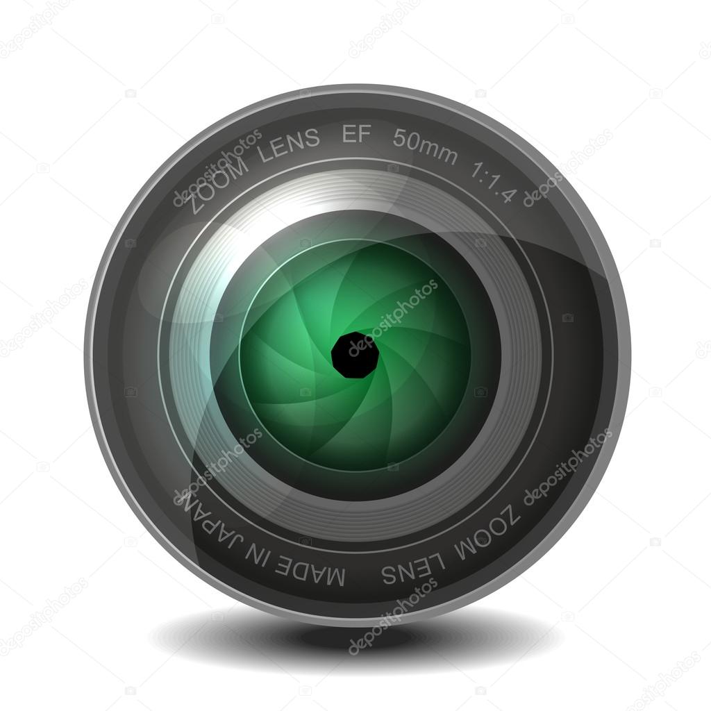 Objetivo de la cámara con reflexión - Vector de stock © in8finity #34476193