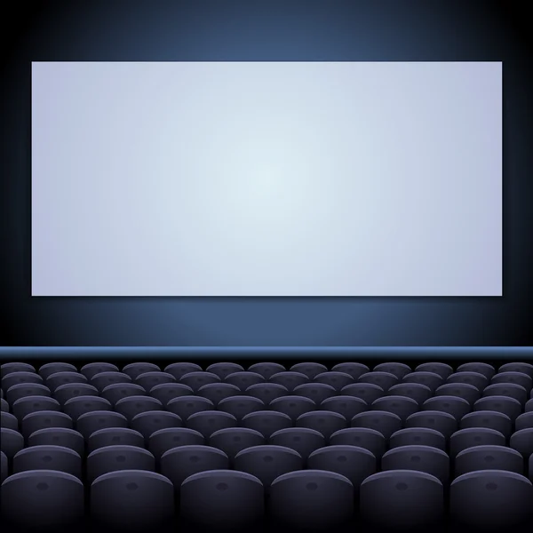 Kino mit Leinwand und Bestuhlung. — Stockvektor