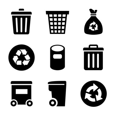 Garbage Icons set clipart