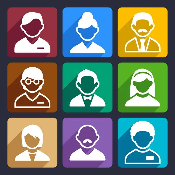 11 kullanıcı düz Icons set