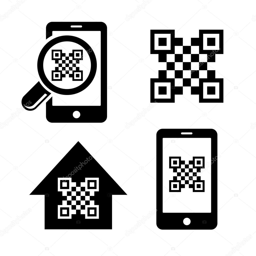 QR code icons set