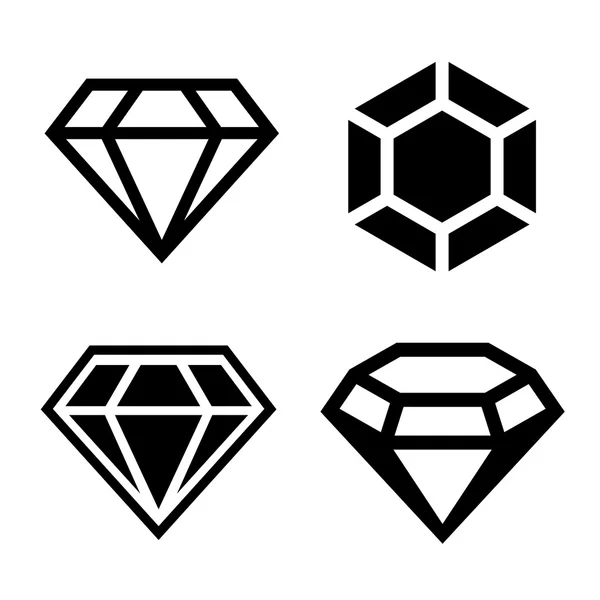 Conjunto de iconos de vector diamante — Archivo Imágenes Vectoriales